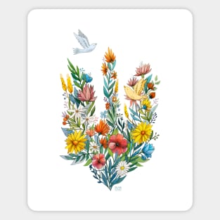 Ukrainian Floral Trident Magnet